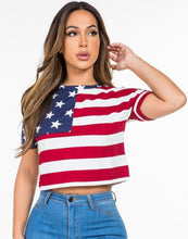 Load image into Gallery viewer, God Bless America Crop Top
